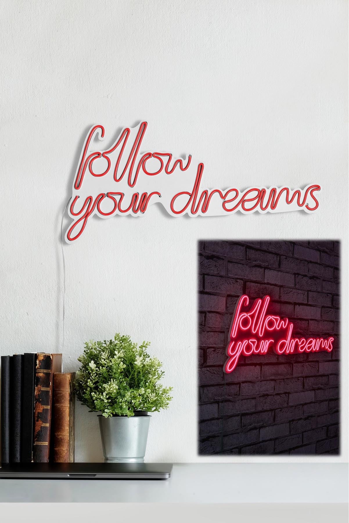 Follow Your Dreams - Red in Rot präsentiert im Onlineshop von KAQTU Design AG. Wandleuchte ist von Wallity