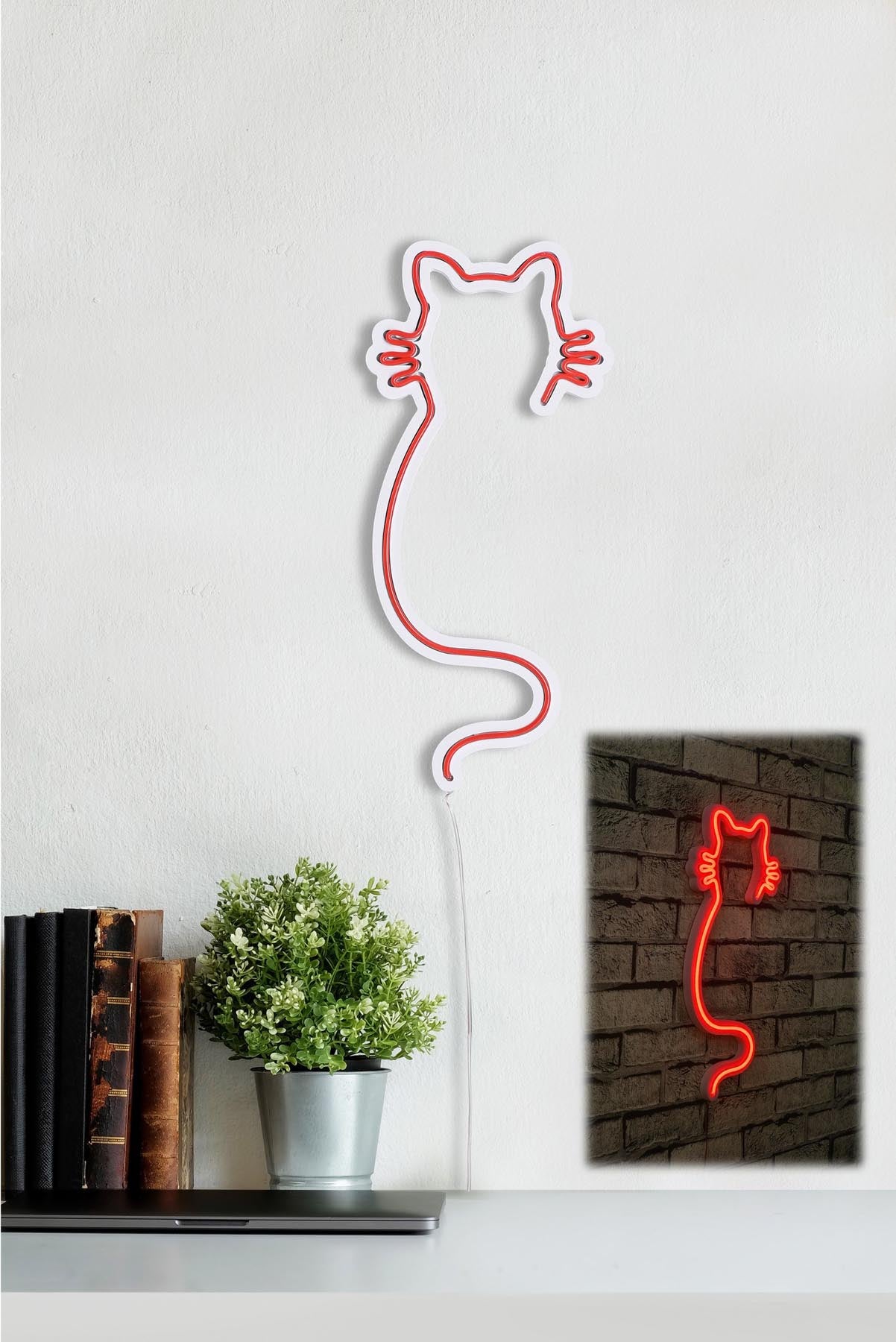 Cat - Red in Rot präsentiert im Onlineshop von KAQTU Design AG. Wandleuchte ist von Wallity