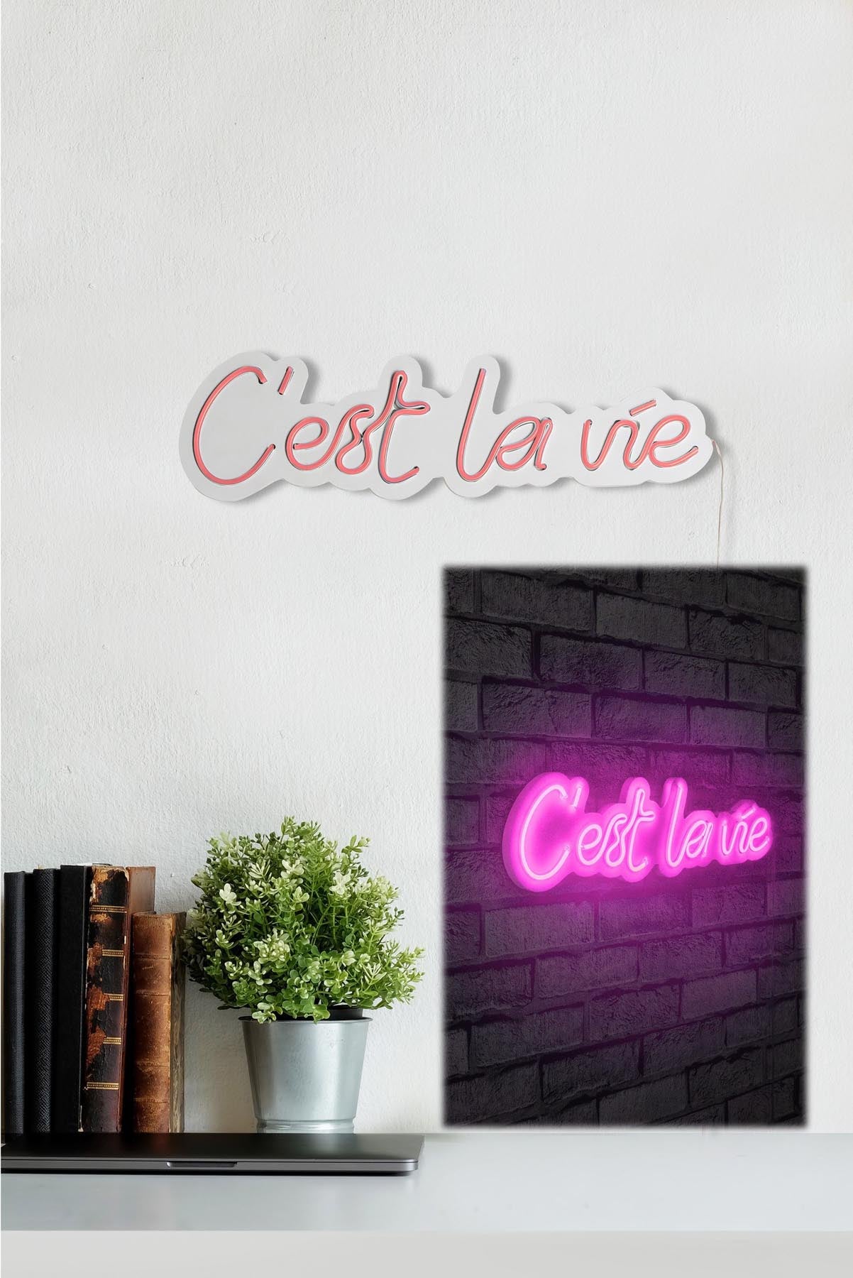 C'est La Vie - Pink in Rosa präsentiert im Onlineshop von KAQTU Design AG. Wandleuchte ist von Wallity
