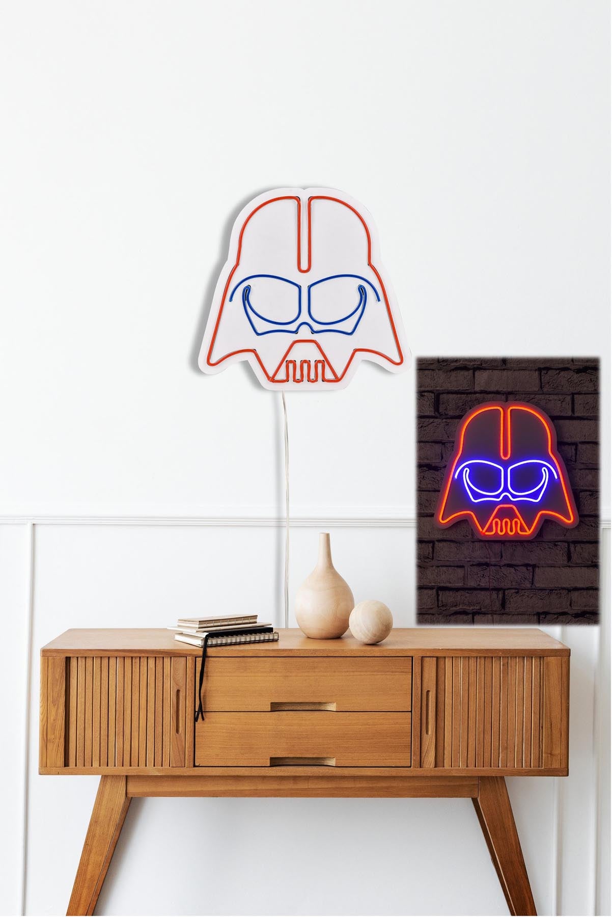 Darth Vader - Red Blue in Rot
 Blau präsentiert im Onlineshop von KAQTU Design AG. Wandleuchte ist von Wallity