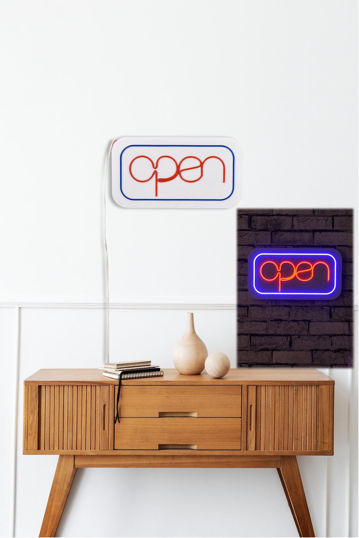 Open - Blue Red in Blau
 Rot präsentiert im Onlineshop von KAQTU Design AG. Wandleuchte ist von Wallity