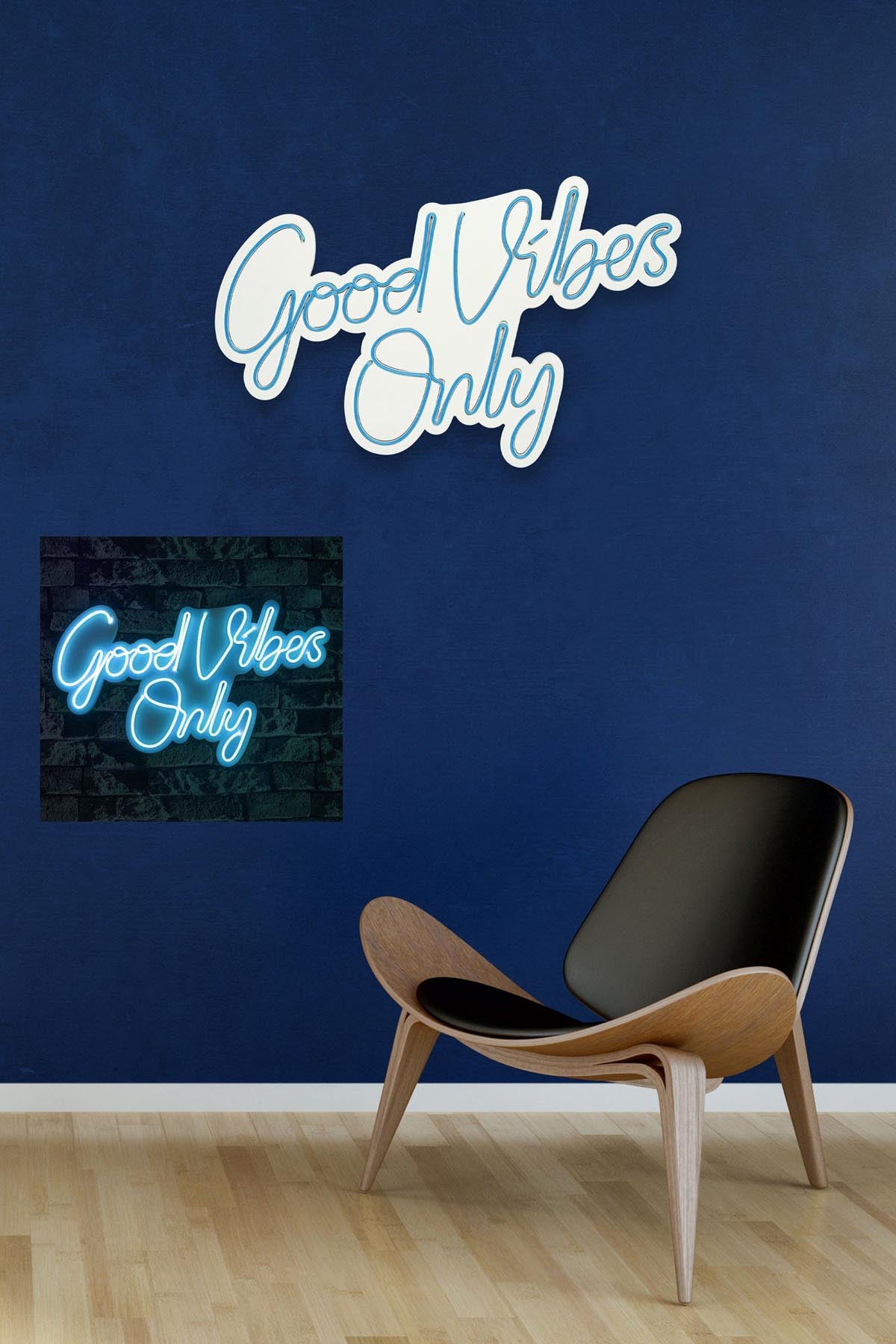 Good Vibes Only 2 - Blue in Blau präsentiert im Onlineshop von KAQTU Design AG. Wandleuchte ist von Wallity