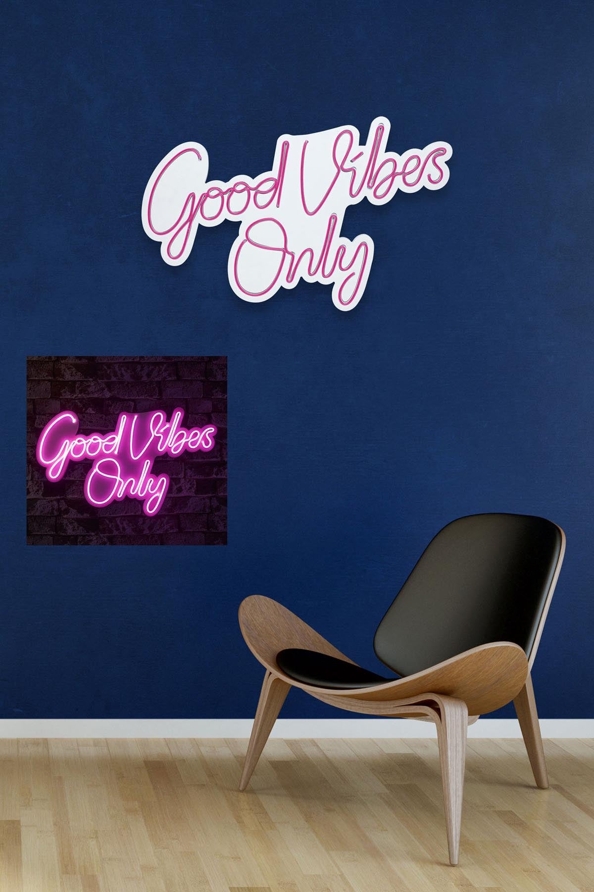 Good Vibes Only 2 - Pink in Rosa präsentiert im Onlineshop von KAQTU Design AG. Wandleuchte ist von Wallity