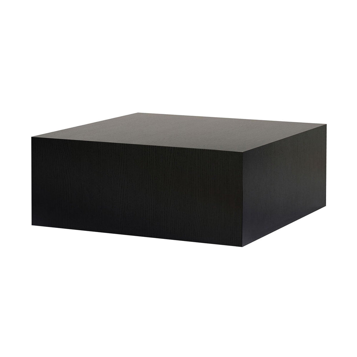 Quadratischer Couchtisch Prizma in Holz Schwarz aus 100% MDF, 18 mm dick, Masse 90x90x35 cm, skandinavisches Design von Nordure.