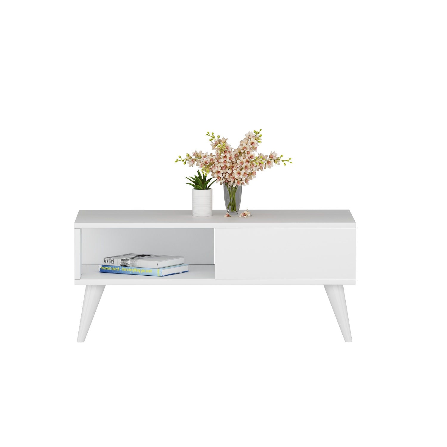 Seul - White in Weiss präsentiert im Onlineshop von KAQTU Design AG. Beistelltisch ist von Hanah Home