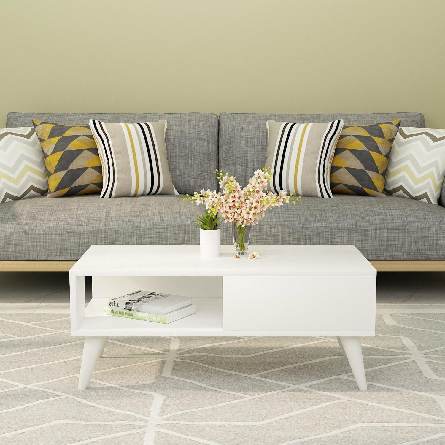Seul - White in Weiss präsentiert im Onlineshop von KAQTU Design AG. Beistelltisch ist von Hanah Home