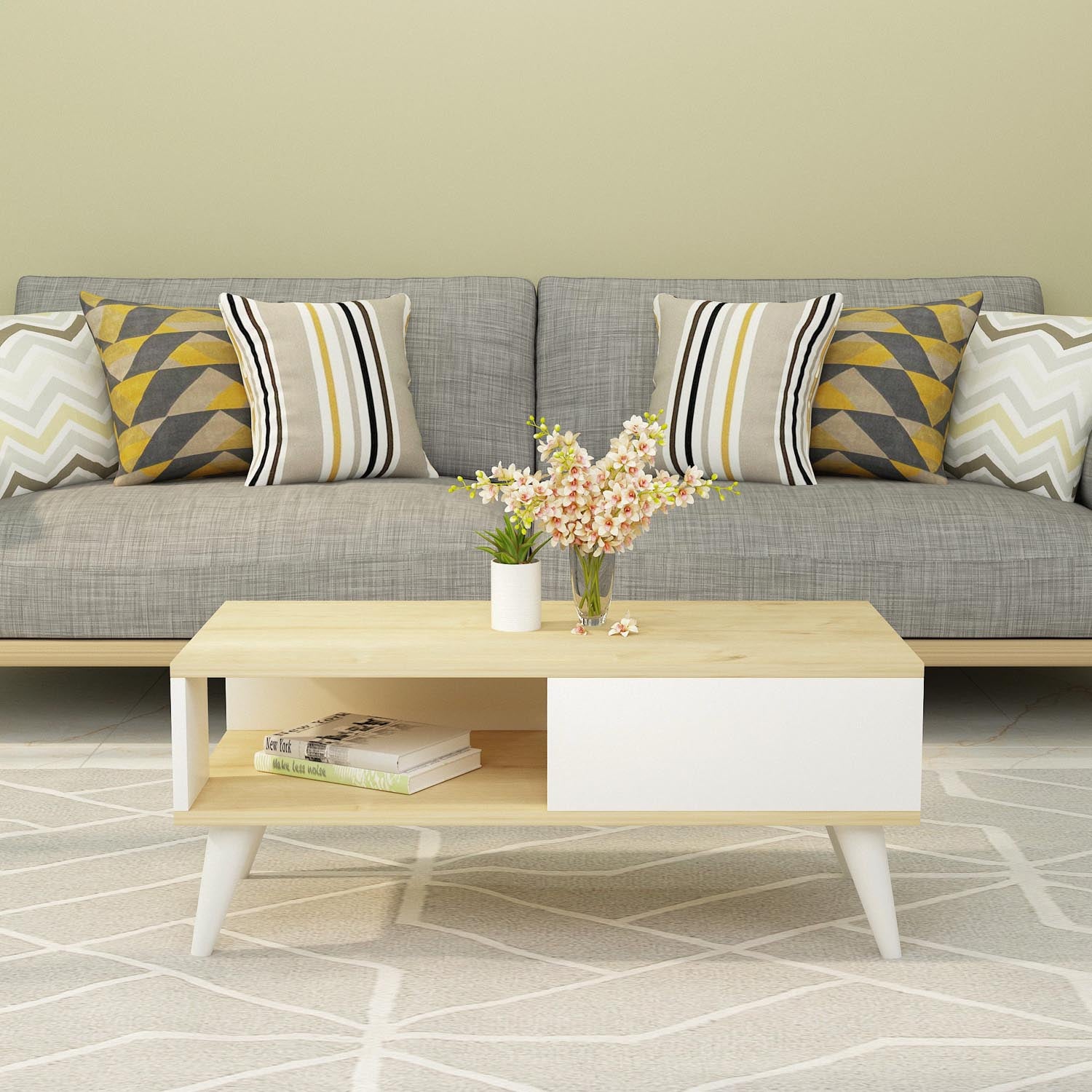 Seul - Sapphire, White in Saphir Weiss präsentiert im Onlineshop von KAQTU Design AG. Beistelltisch ist von Hanah Home