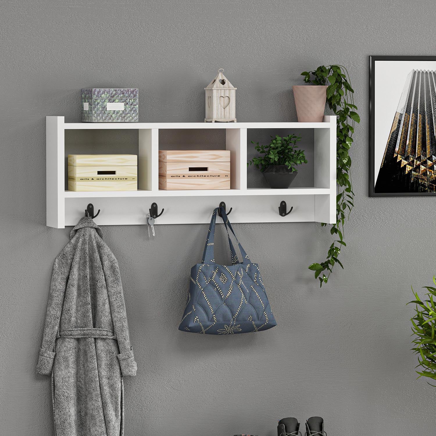 Star - White in Weiss präsentiert im Onlineshop von KAQTU Design AG. Kleiderhaken ist von Hanah Home