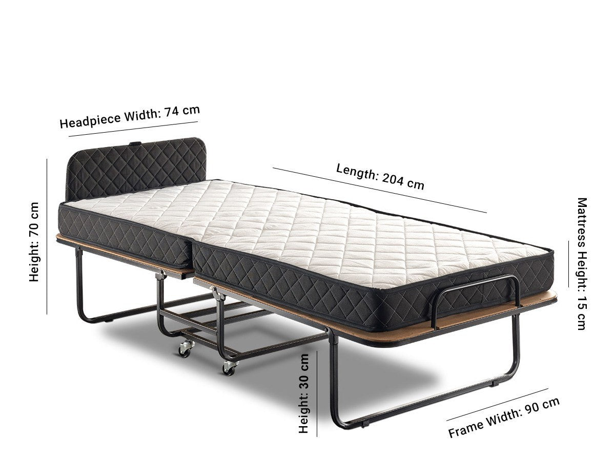 XL Katlanır in Weiss Schwarz präsentiert im Onlineshop von KAQTU Design AG. Bett ist von Hanah Home