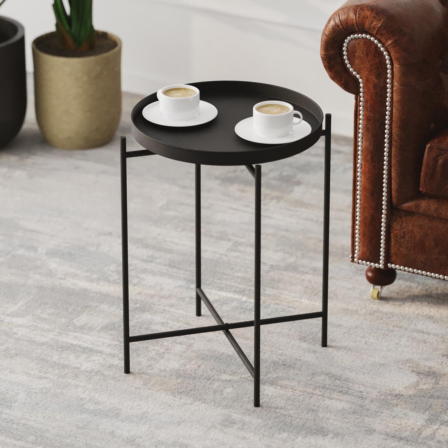 Shb-007 in Schwarz präsentiert im Onlineshop von KAQTU Design AG. Beistelltisch ist von Hanah Home
