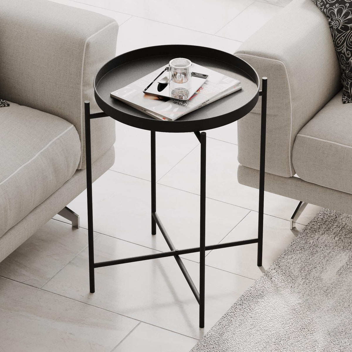 Shb Sofatisch - Schwarz in Schwarz präsentiert im Onlineshop von KAQTU Design AG. Beistelltisch ist von Hanah Home