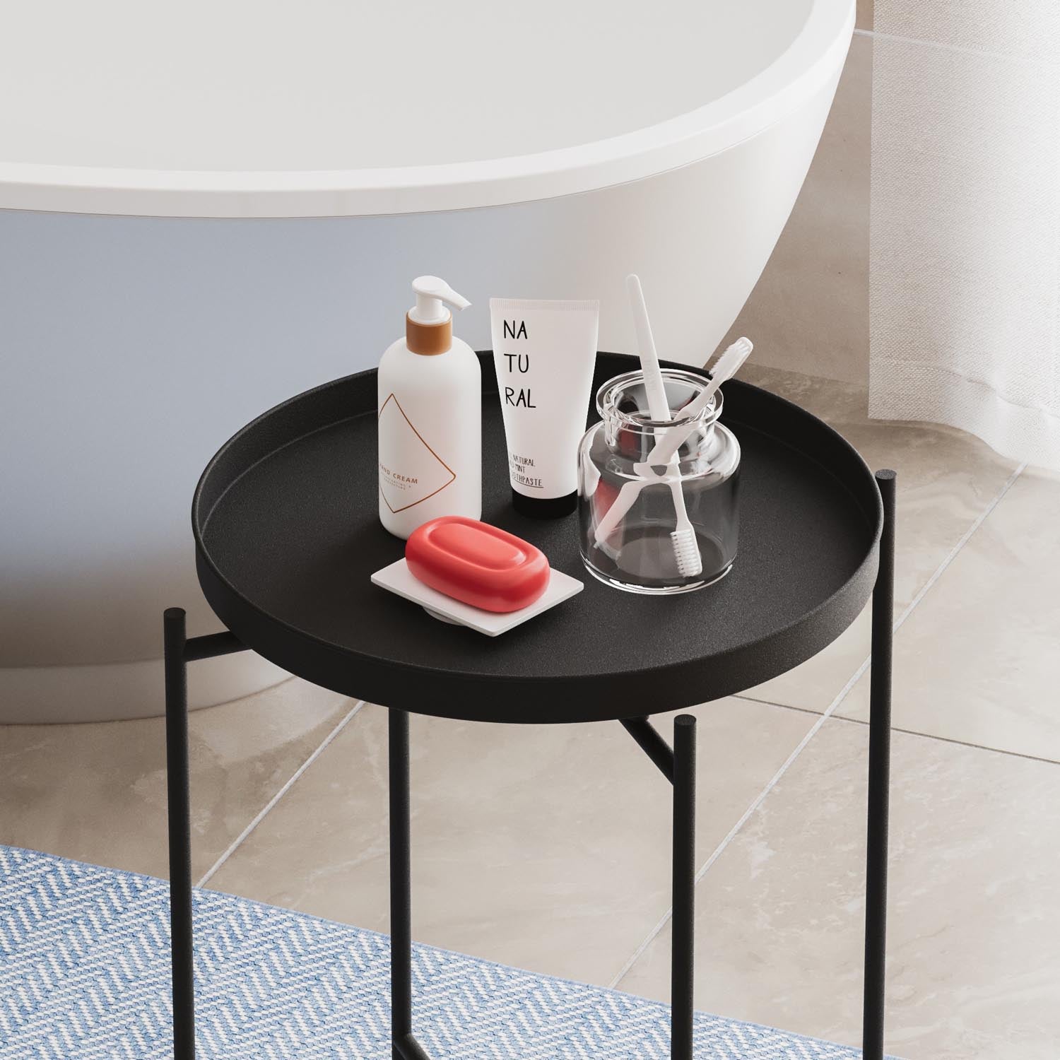 Shb-007 in Schwarz präsentiert im Onlineshop von KAQTU Design AG. Beistelltisch ist von Hanah Home