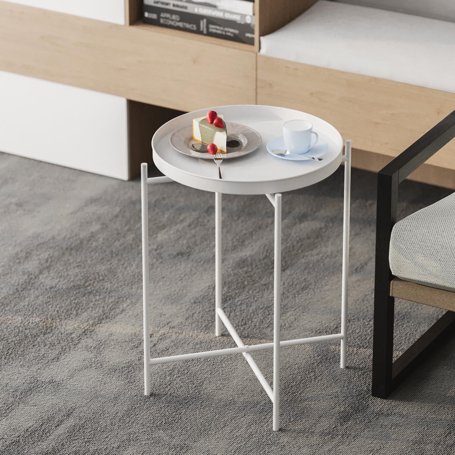 Shb-007-B in Weiss präsentiert im Onlineshop von KAQTU Design AG. Beistelltisch ist von Hanah Home