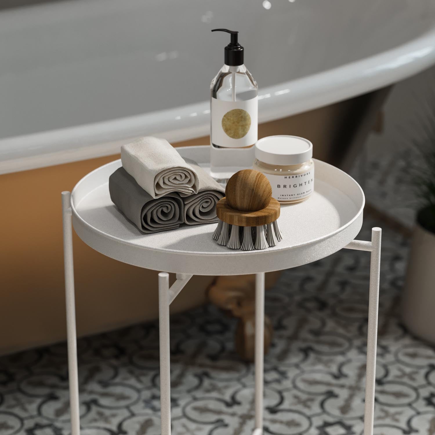 Shb-007-B in Weiss präsentiert im Onlineshop von KAQTU Design AG. Beistelltisch ist von Hanah Home