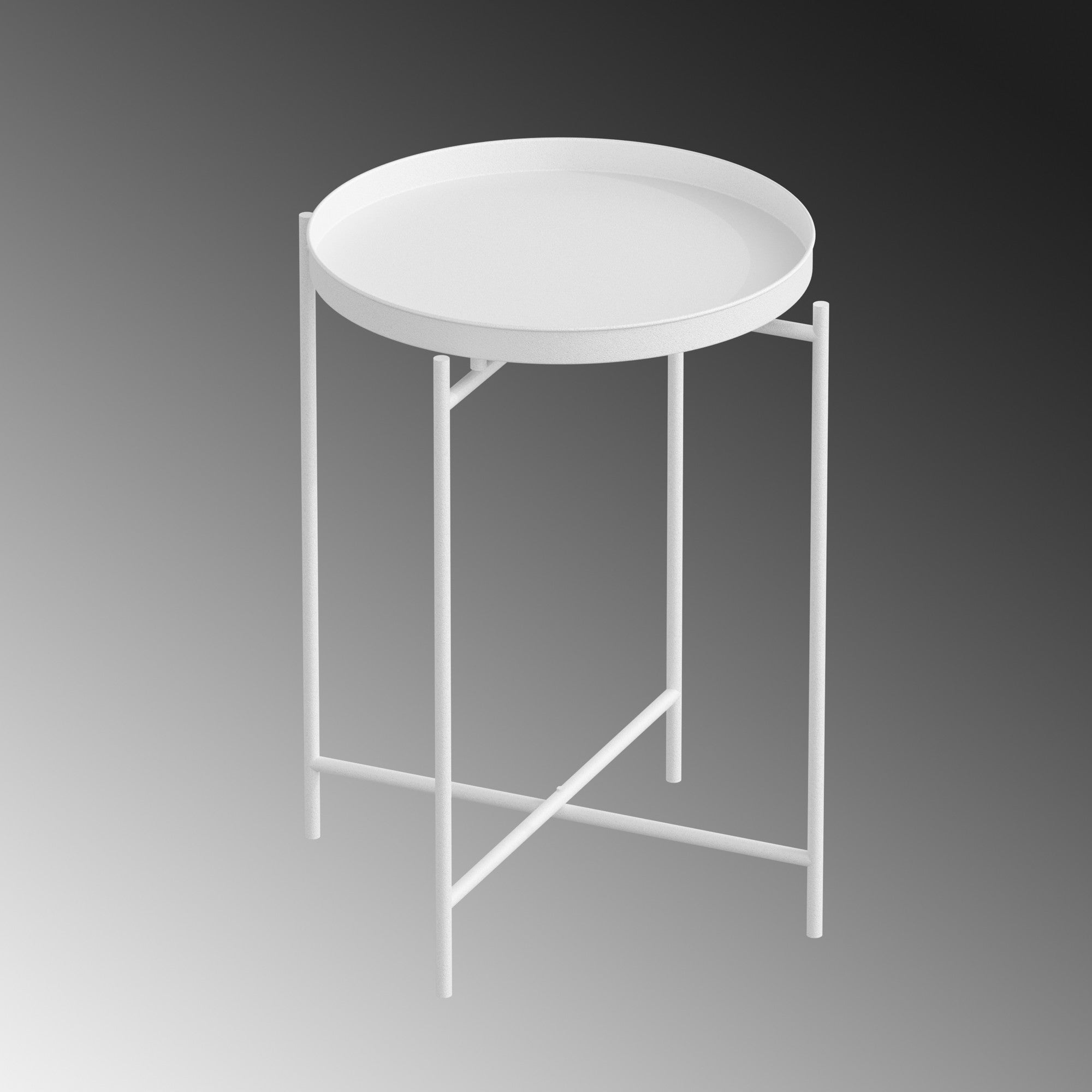 Shb-007-B in Weiss präsentiert im Onlineshop von KAQTU Design AG. Beistelltisch ist von Hanah Home