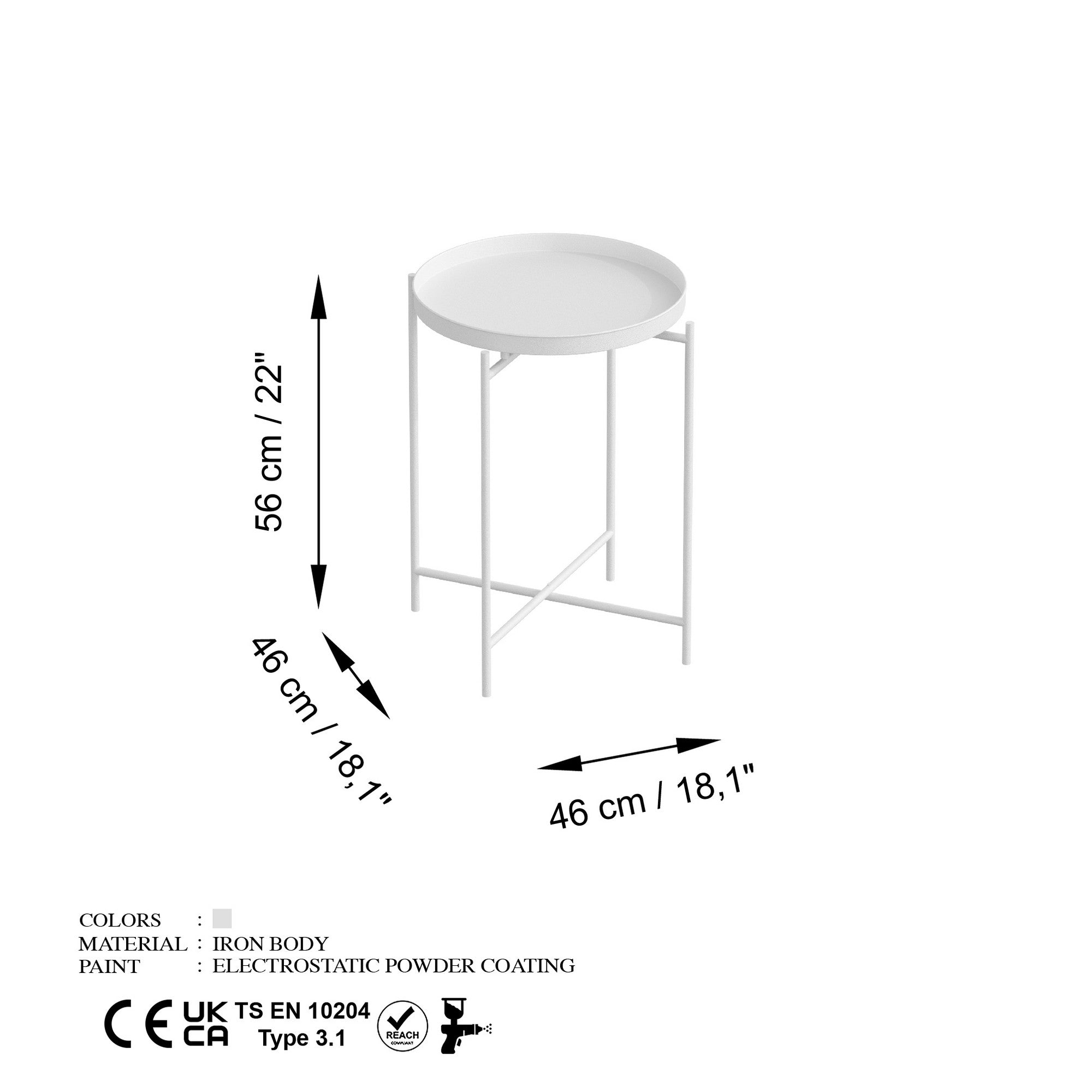 Shb-007-B in Weiss präsentiert im Onlineshop von KAQTU Design AG. Beistelltisch ist von Hanah Home