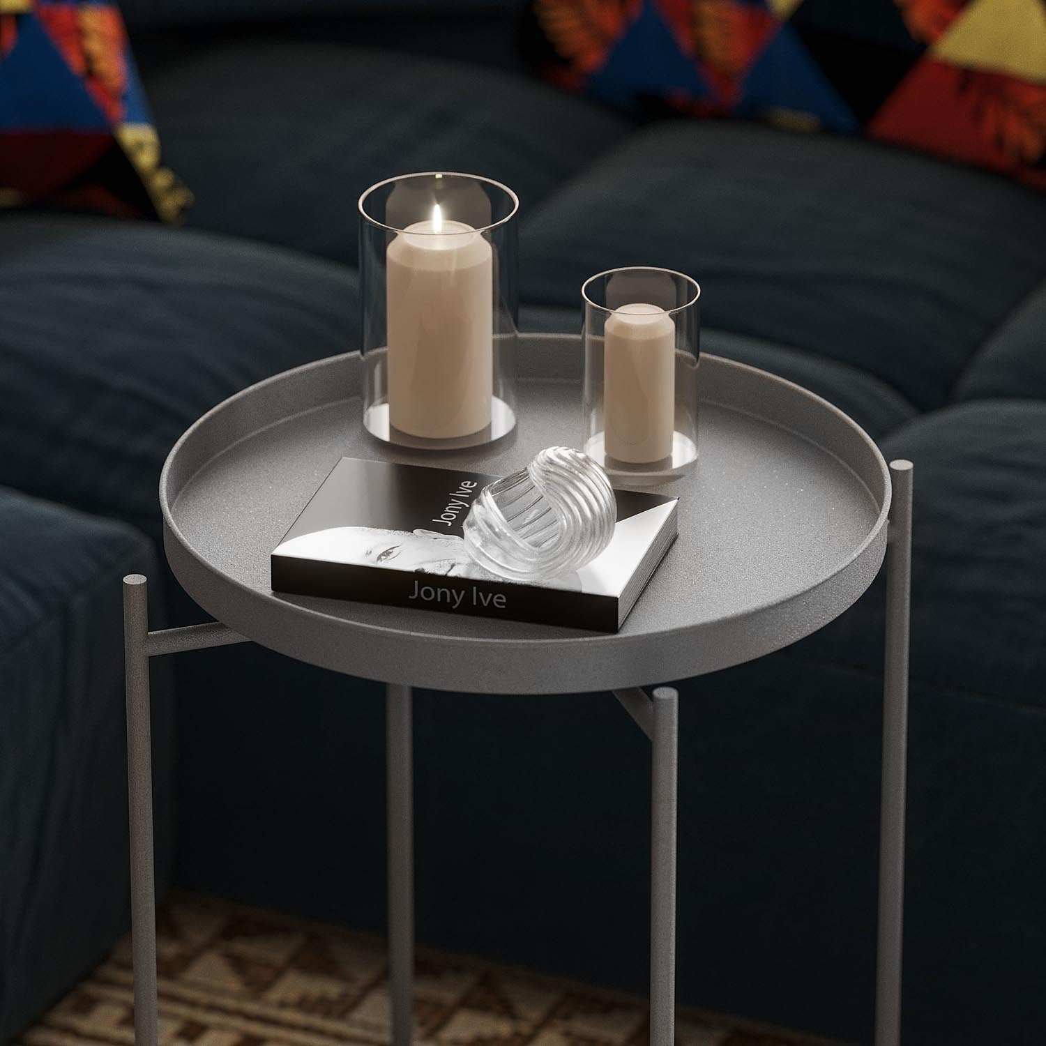 Shb-007-C in Grau präsentiert im Onlineshop von KAQTU Design AG. Beistelltisch ist von Hanah Home