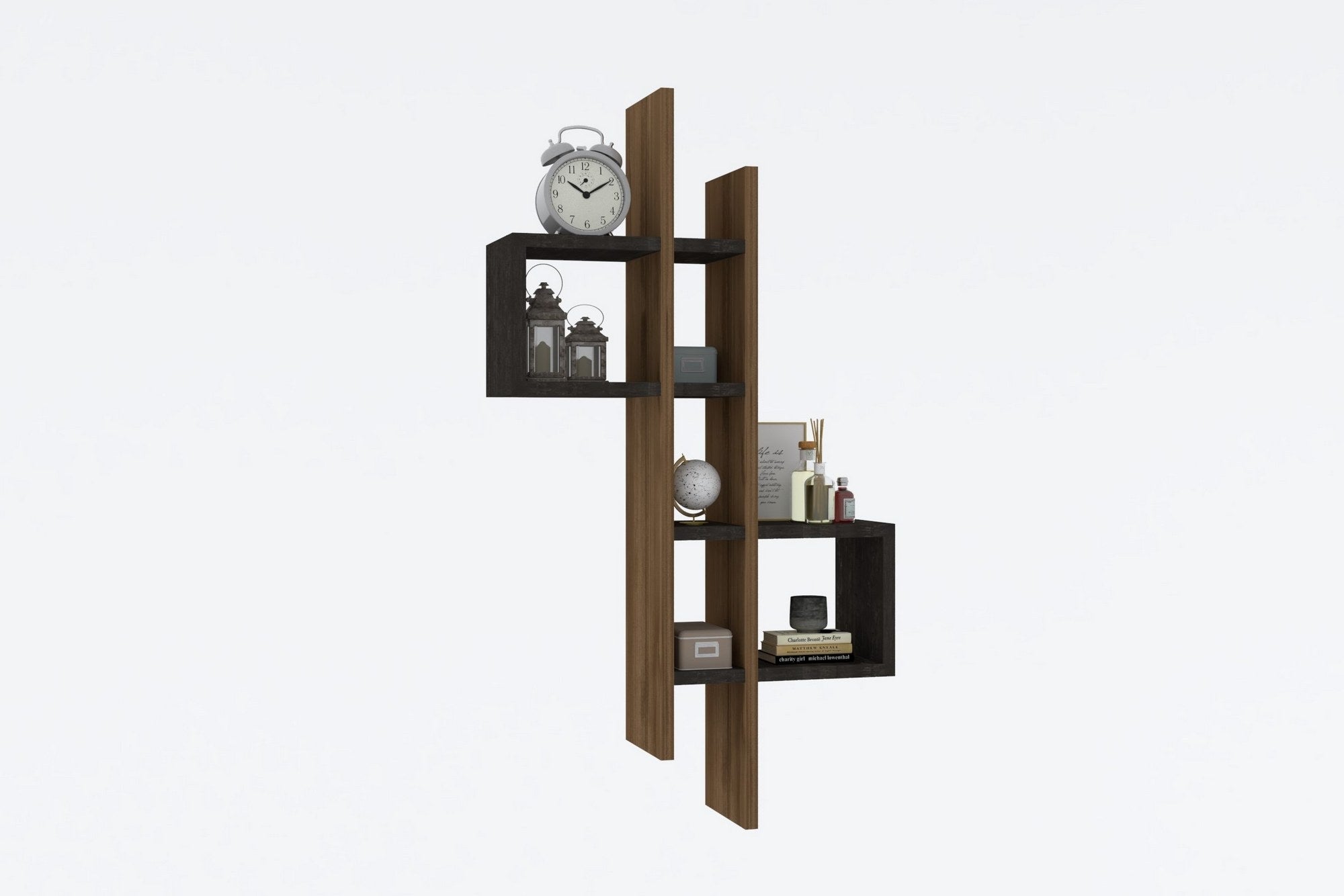 Emse - Oak, Anthracite in Eiche
 Anthrazit präsentiert im Onlineshop von KAQTU Design AG. Wandregal ist von Hanah Home