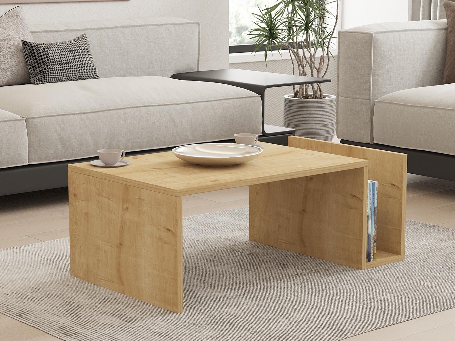 Memo - Sapphire Oak in Saphir- Eiche präsentiert im Onlineshop von KAQTU Design AG. Beistelltisch ist von Hanah Home