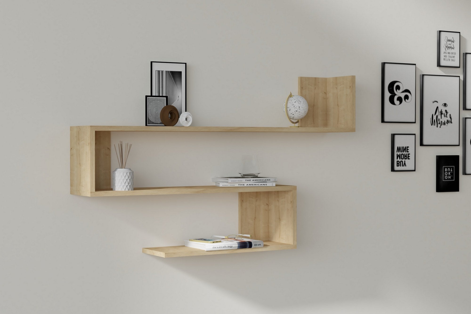 Penne - Sapphire Oak in Saphir- Eiche präsentiert im Onlineshop von KAQTU Design AG. Wandregal ist von Hanah Home