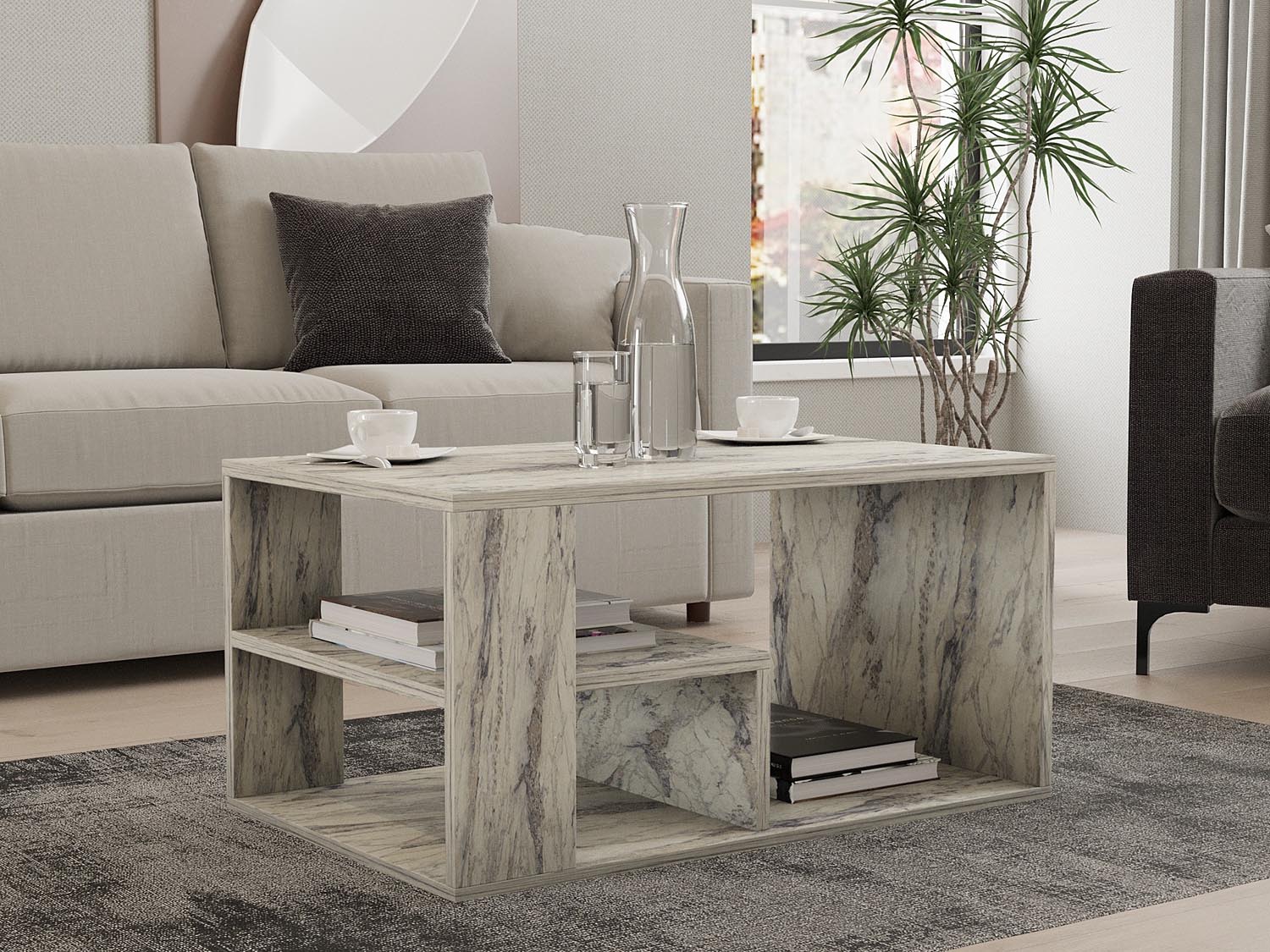 Eros - Freesia Marble in Freesia- Marmor präsentiert im Onlineshop von KAQTU Design AG. Beistelltisch ist von Hanah Home