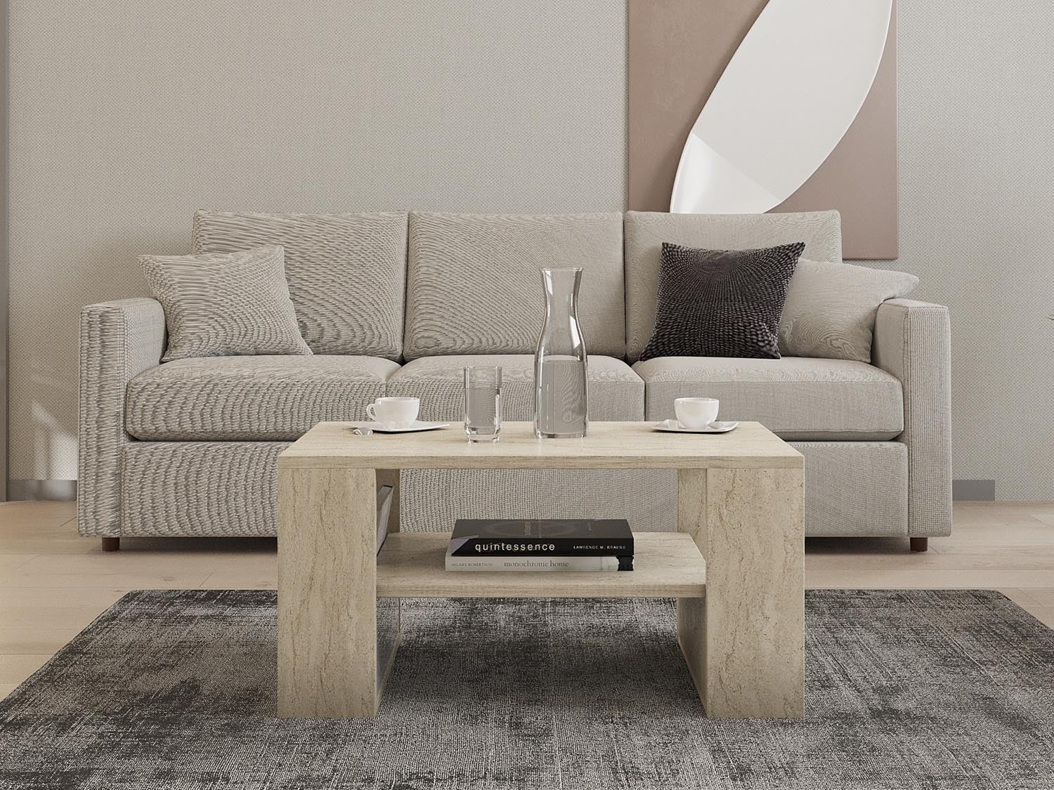 Iris - Travertine in Travertin präsentiert im Onlineshop von KAQTU Design AG. Beistelltisch ist von Hanah Home