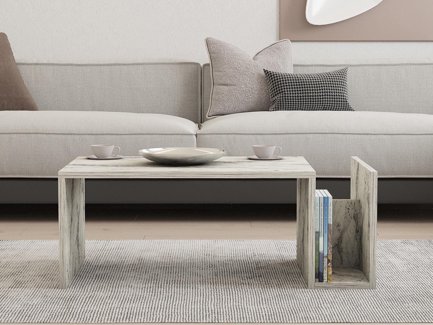 Memo - Freesia Marble in Freesia- Marmor präsentiert im Onlineshop von KAQTU Design AG. Beistelltisch ist von Hanah Home