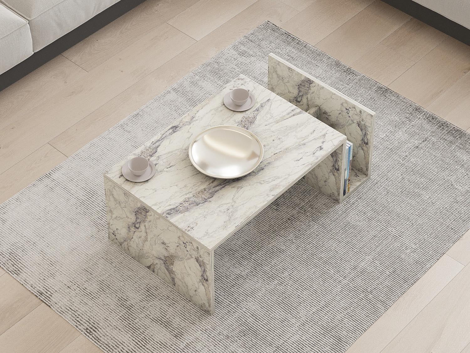 Memo - Freesia Marble in Freesia- Marmor präsentiert im Onlineshop von KAQTU Design AG. Beistelltisch ist von Hanah Home
