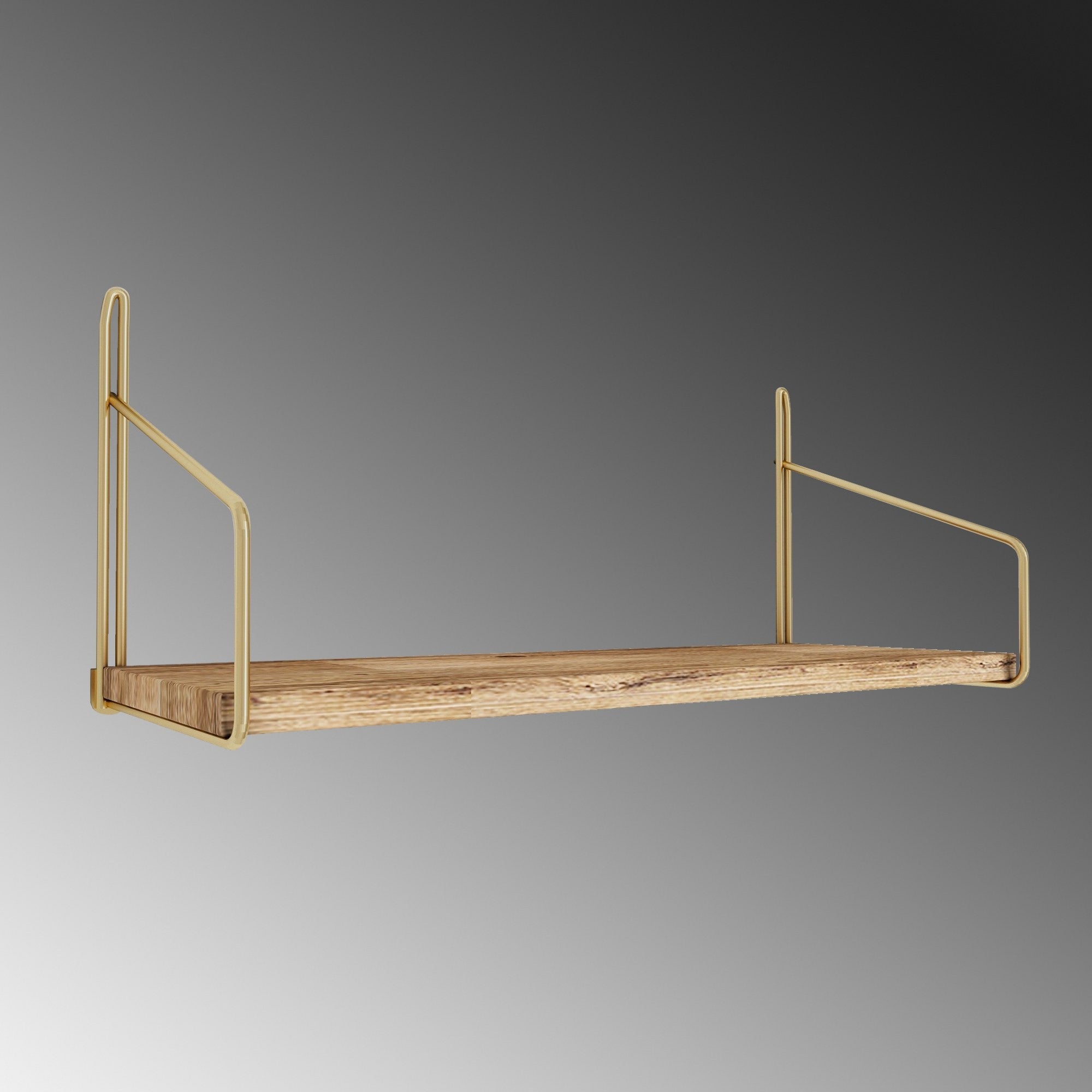 Dekoratif Duvar Rafı in Gold
 Braun präsentiert im Onlineshop von KAQTU Design AG. Wandregal ist von Hanah Home