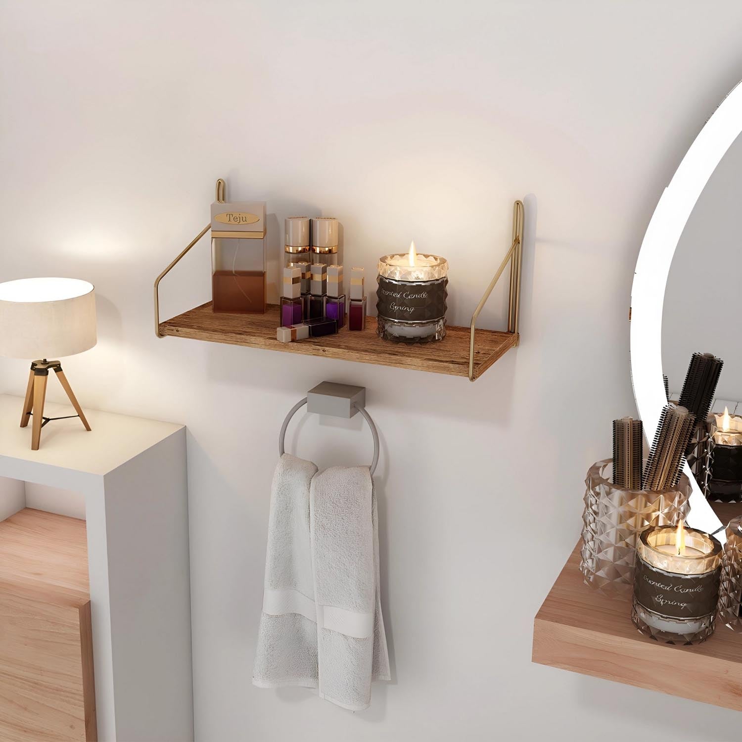 Dekoratif Duvar Rafı in Gold
 Braun präsentiert im Onlineshop von KAQTU Design AG. Wandregal ist von Hanah Home