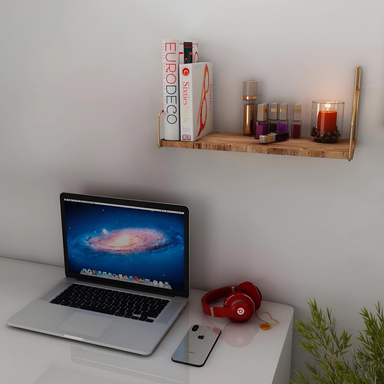 Dekoratif Duvar Rafı in Gold
 Braun präsentiert im Onlineshop von KAQTU Design AG. Wandregal ist von Hanah Home
