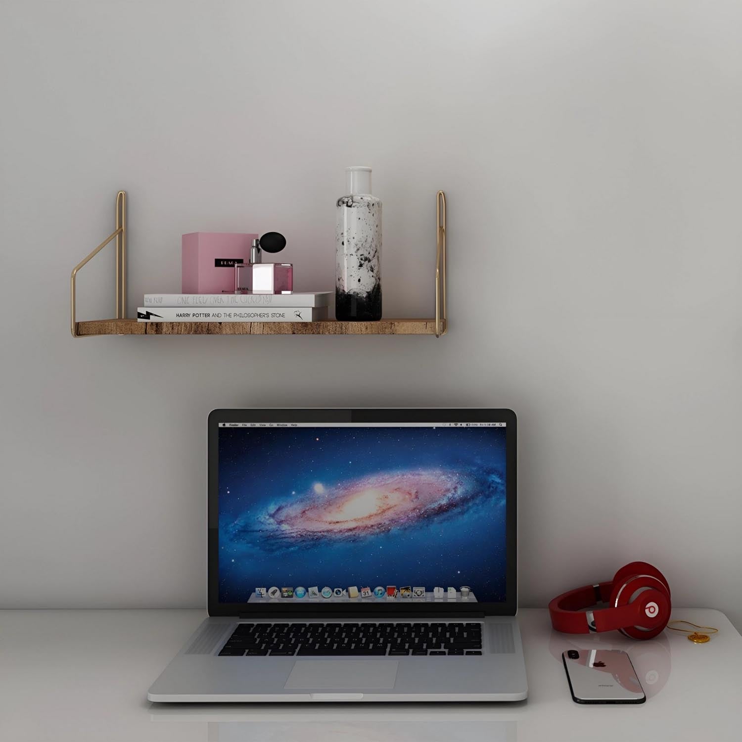 Dekoratif Duvar Rafı in Gold
 Braun präsentiert im Onlineshop von KAQTU Design AG. Wandregal ist von Hanah Home