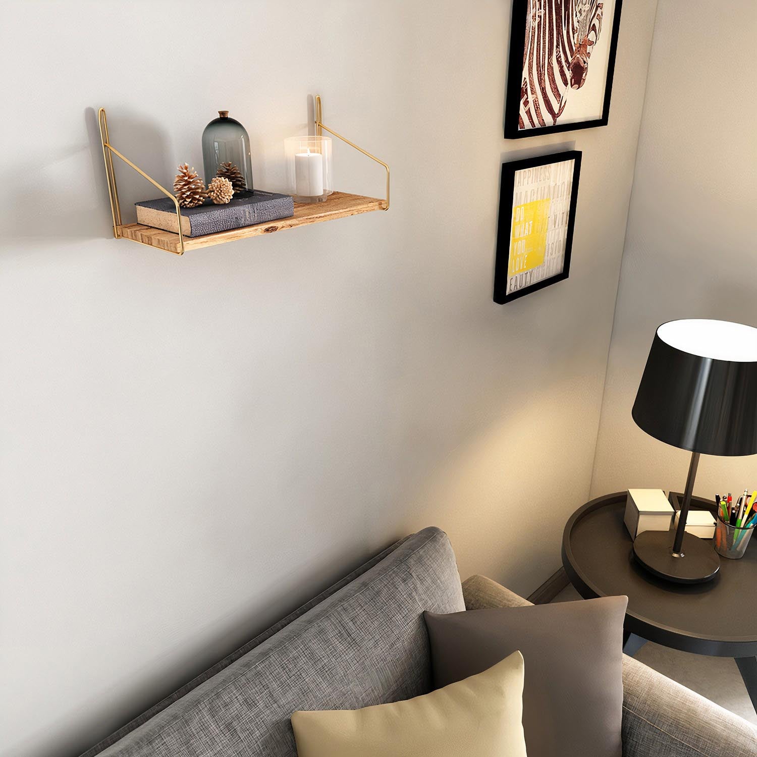 Dekoratif Duvar Rafı in Gold
 Braun präsentiert im Onlineshop von KAQTU Design AG. Wandregal ist von Hanah Home
