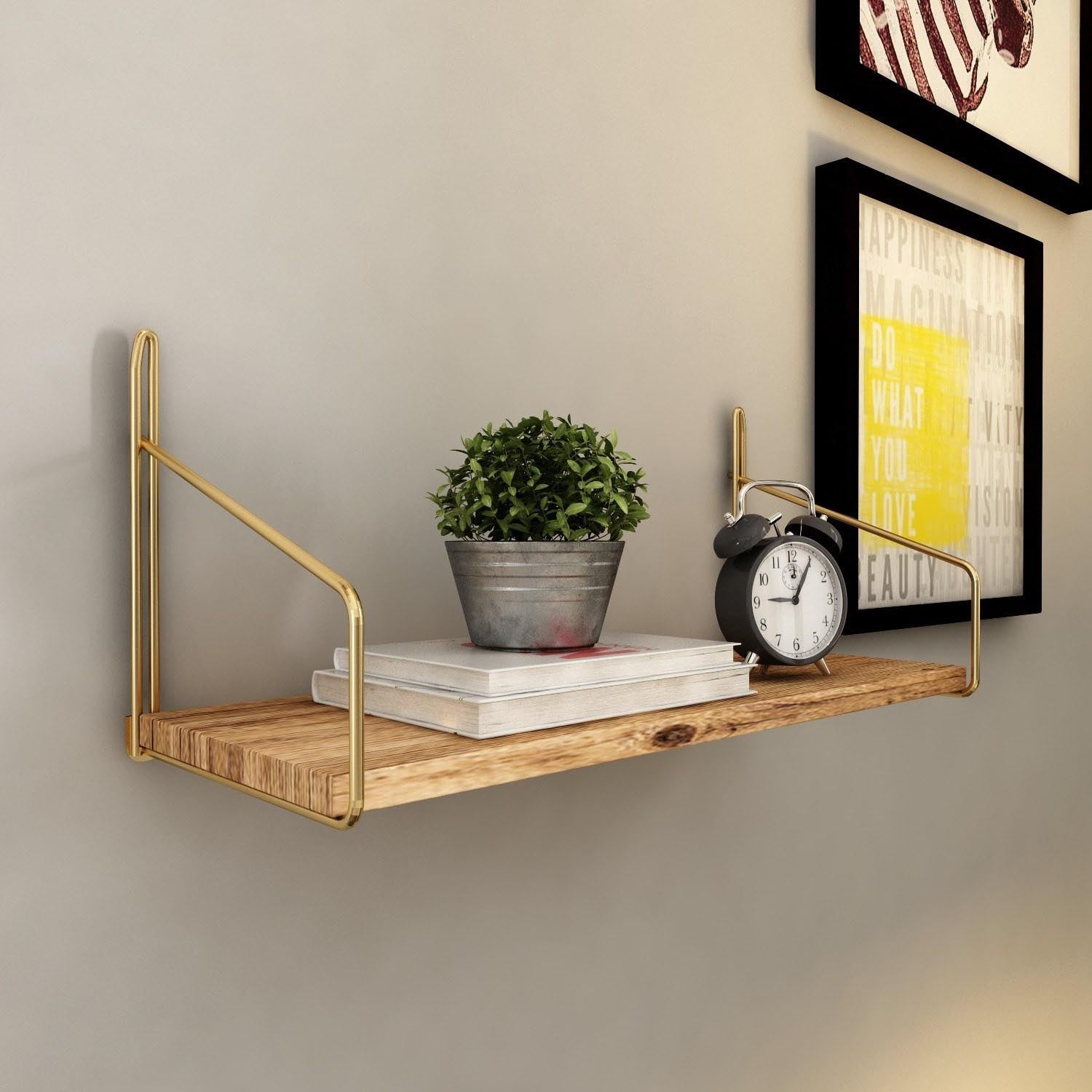 Dekoratif Duvar Rafı in Gold
 Braun präsentiert im Onlineshop von KAQTU Design AG. Wandregal ist von Hanah Home