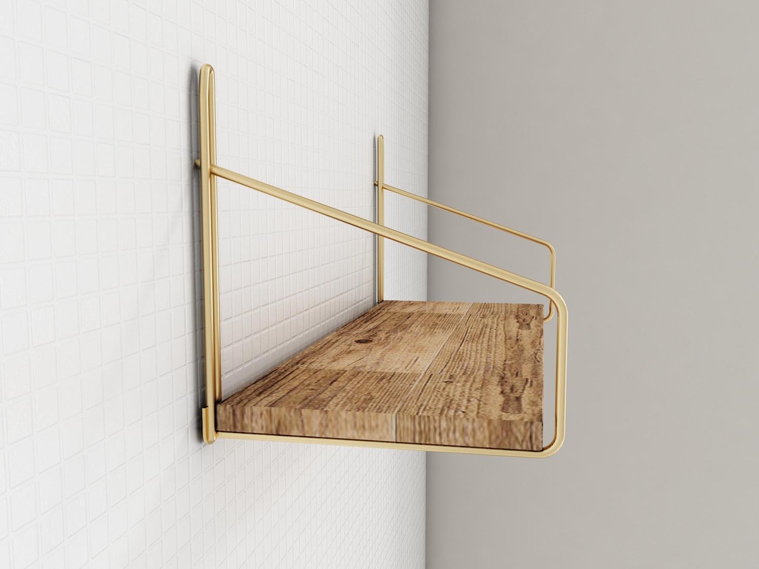 Dekoratif Duvar Rafı in Gold
 Braun präsentiert im Onlineshop von KAQTU Design AG. Wandregal ist von Hanah Home