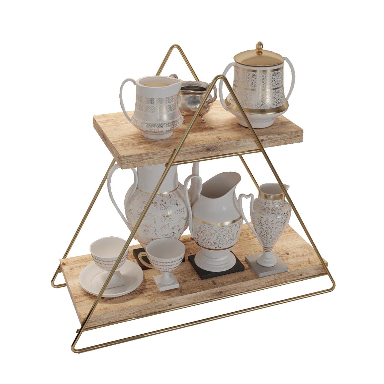 Masa Servis Rafı, Organize Çok Amaçlı Düzenleyici in Gold
 Braun präsentiert im Onlineshop von KAQTU Design AG. Wandregal ist von Hanah Home