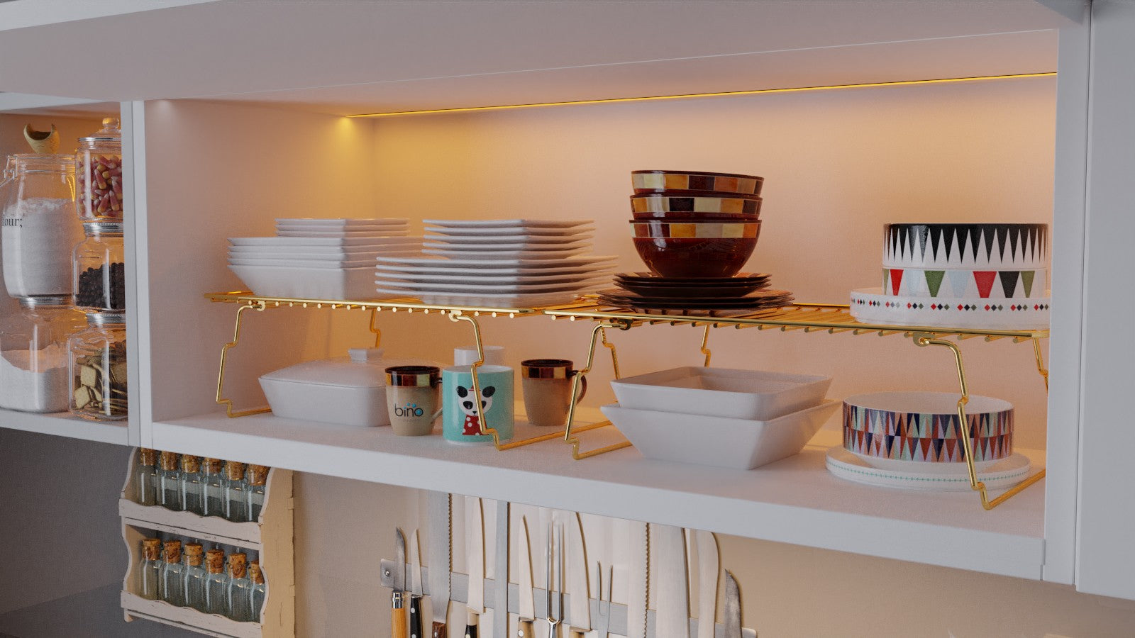 Dolap Ici Organizer in Gold
 Braun präsentiert im Onlineshop von KAQTU Design AG. Wandregal ist von Hanah Home