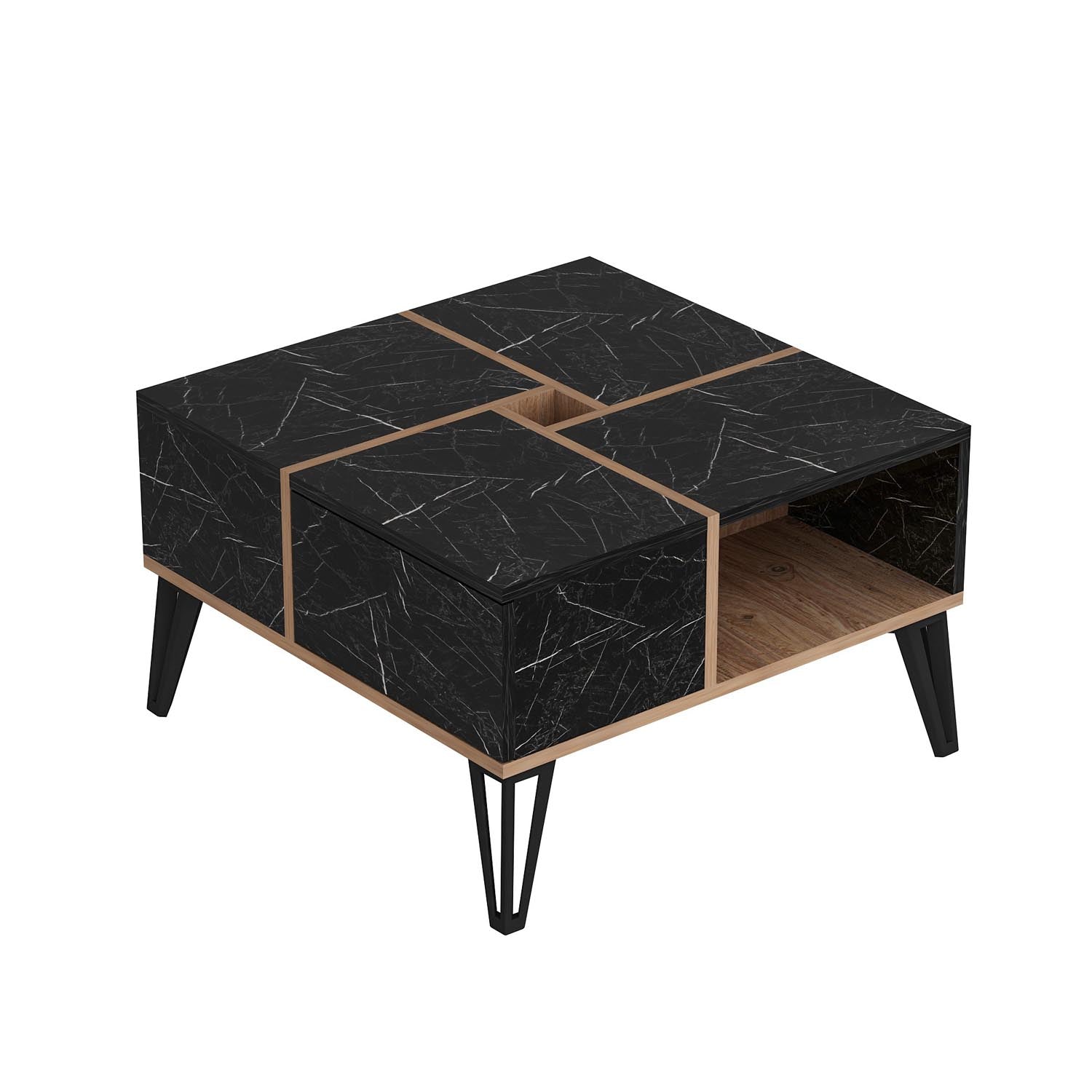 Nirvana - Marble in Schwarz
 Walnuss
 Weiss präsentiert im Onlineshop von KAQTU Design AG. Beistelltisch ist von Hanah Home