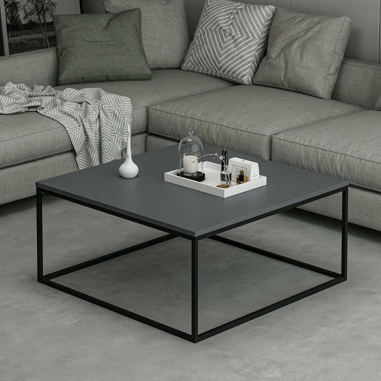 Loni - Anthracite in Anthrazit präsentiert im Onlineshop von KAQTU Design AG. Beistelltisch ist von Hanah Home