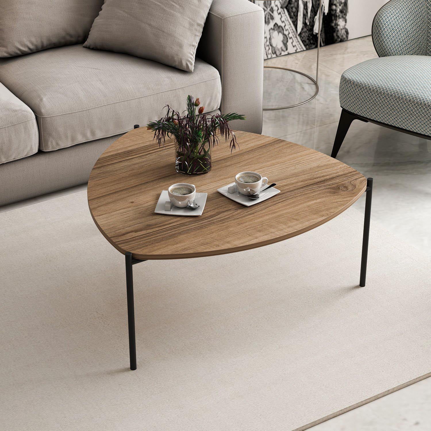 Lenny - Walnut in Walnuss präsentiert im Onlineshop von KAQTU Design AG. Beistelltisch ist von Hanah Home