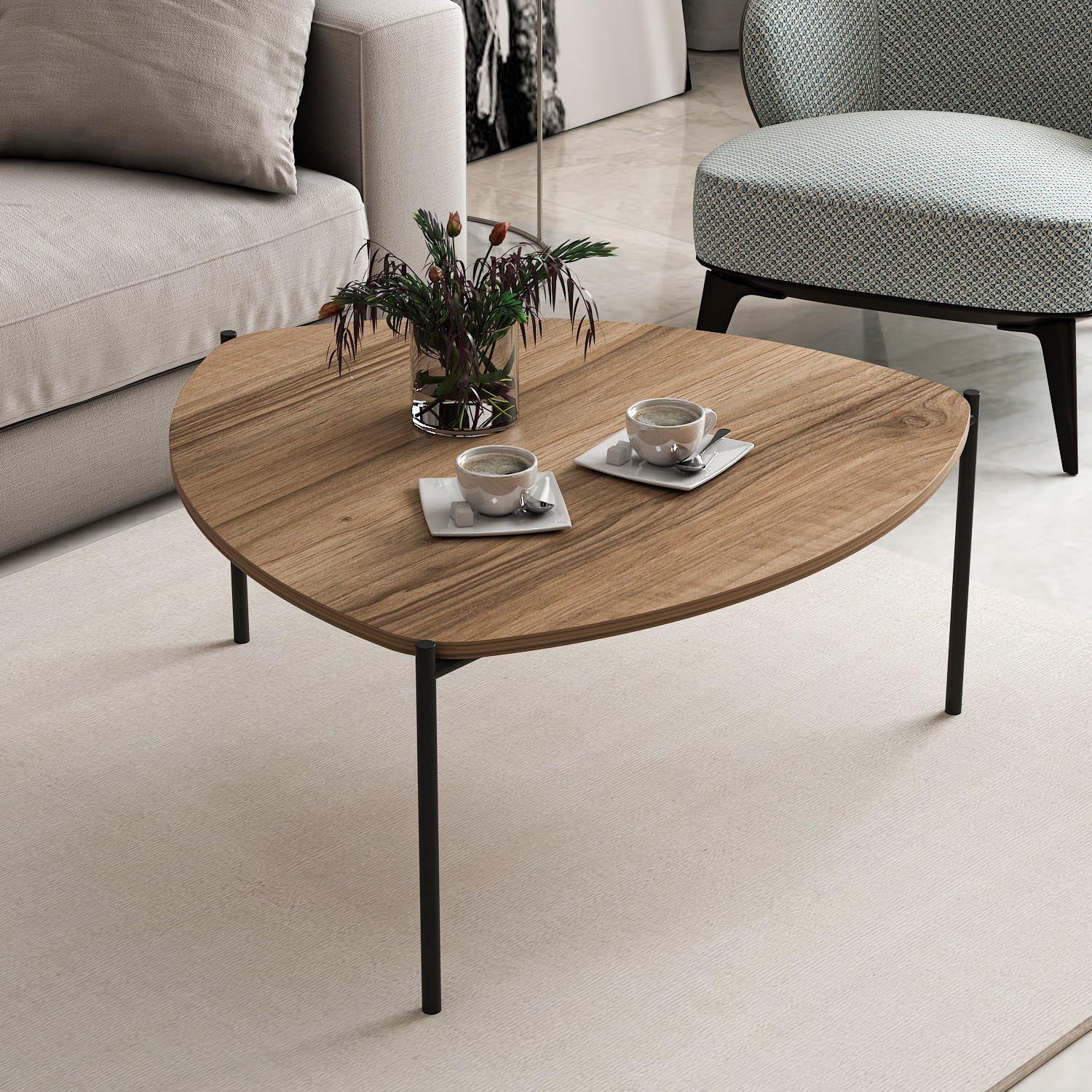 Lenny - Walnut in Walnuss präsentiert im Onlineshop von KAQTU Design AG. Beistelltisch ist von Hanah Home