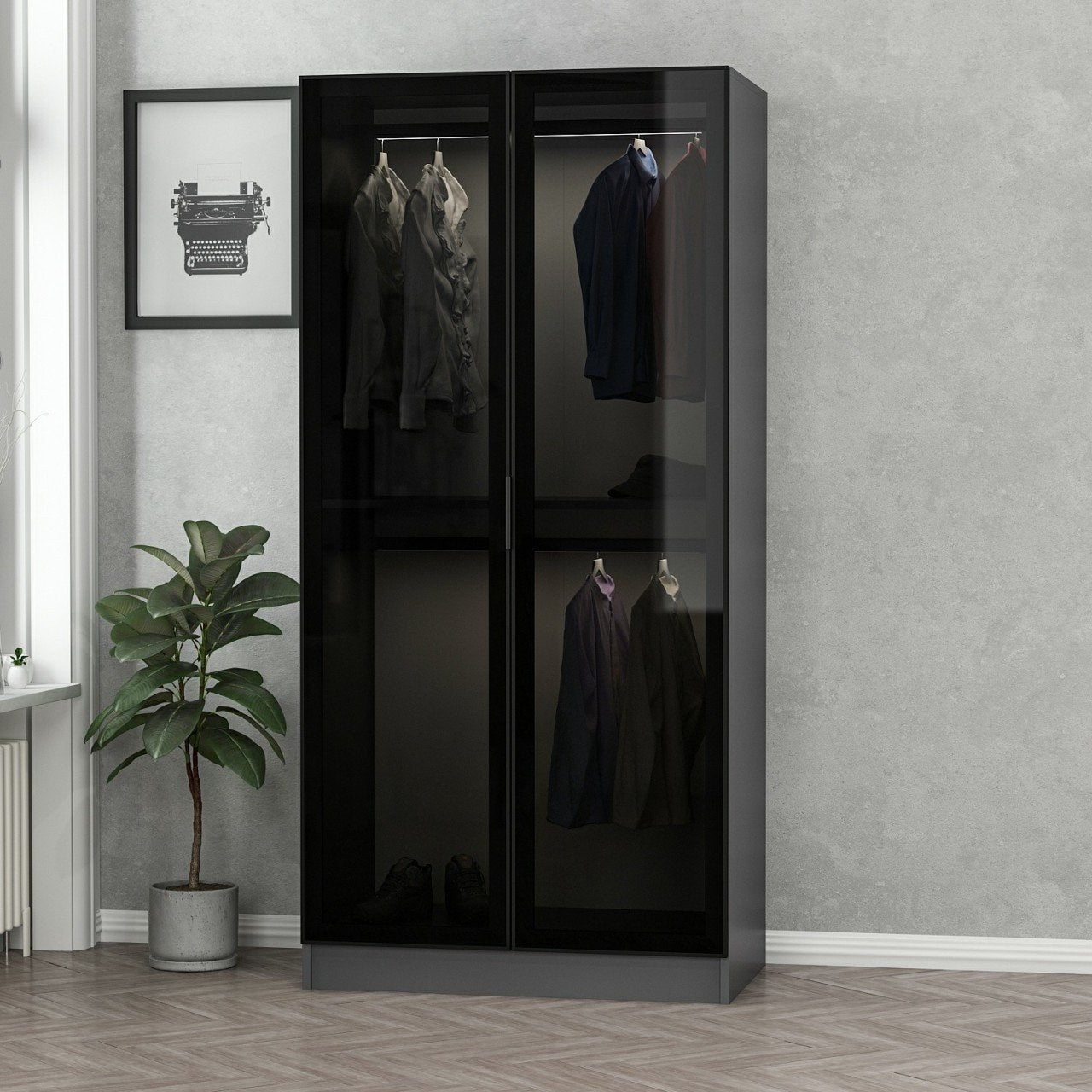 Kale Glass Anthracite - 210 in Schwarz
 Anthrazit präsentiert im Onlineshop von KAQTU Design AG. Garderobe ist von Hanah Home