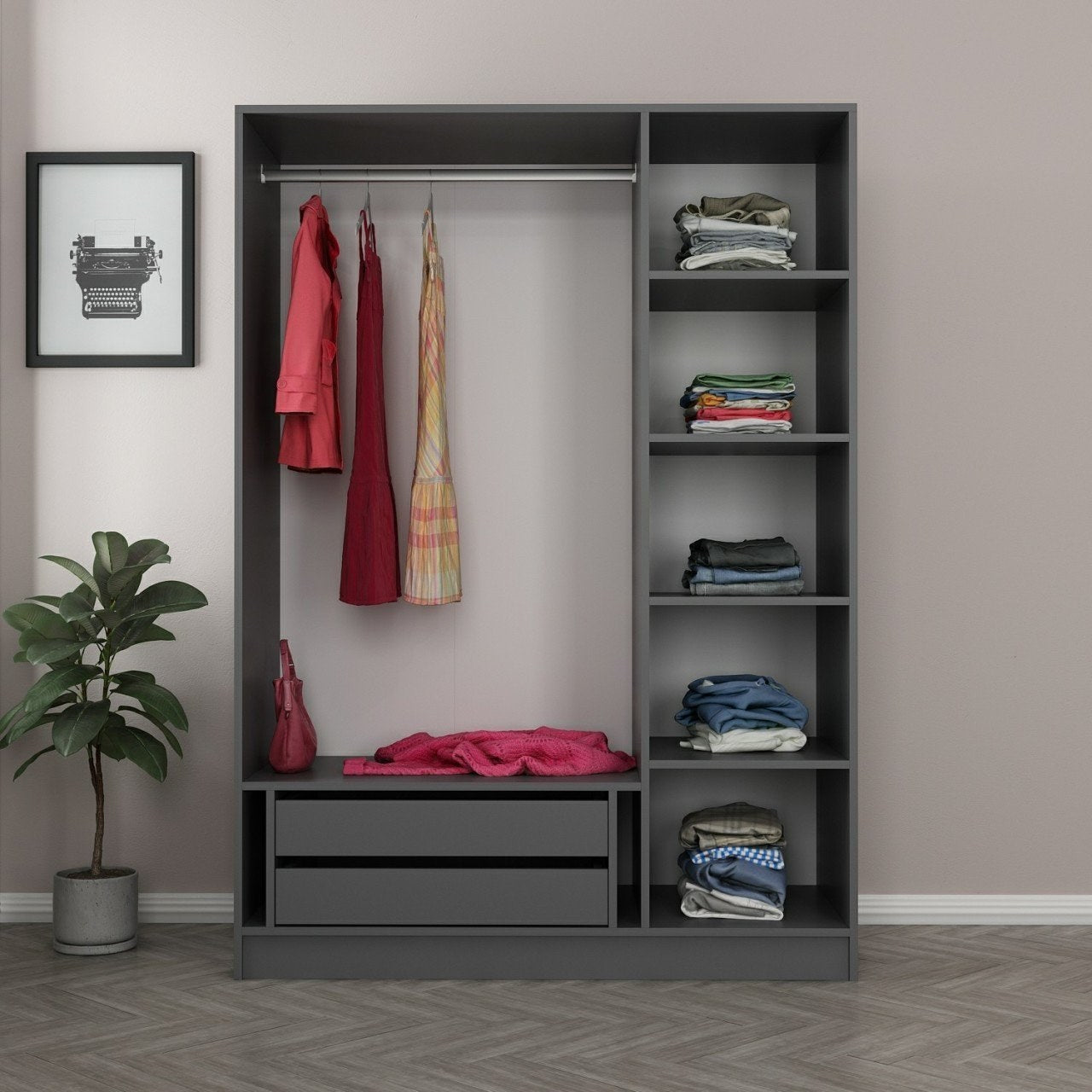 Kale Anthracite Black - 2272 in Anthrazit Schwarz präsentiert im Onlineshop von KAQTU Design AG. Garderobe ist von Hanah Home