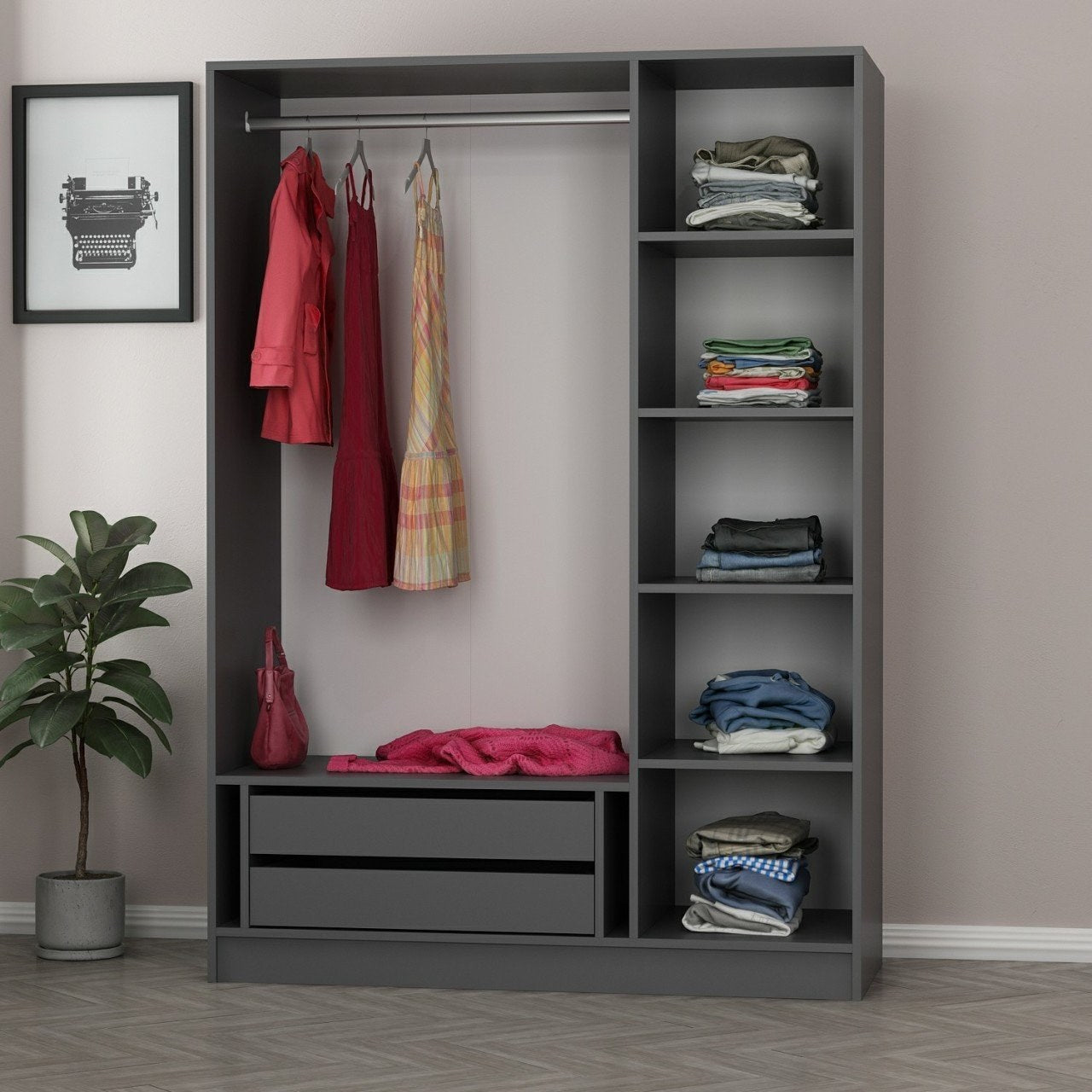 Kale Anthracite Black - 2272 in Anthrazit Schwarz präsentiert im Onlineshop von KAQTU Design AG. Garderobe ist von Hanah Home