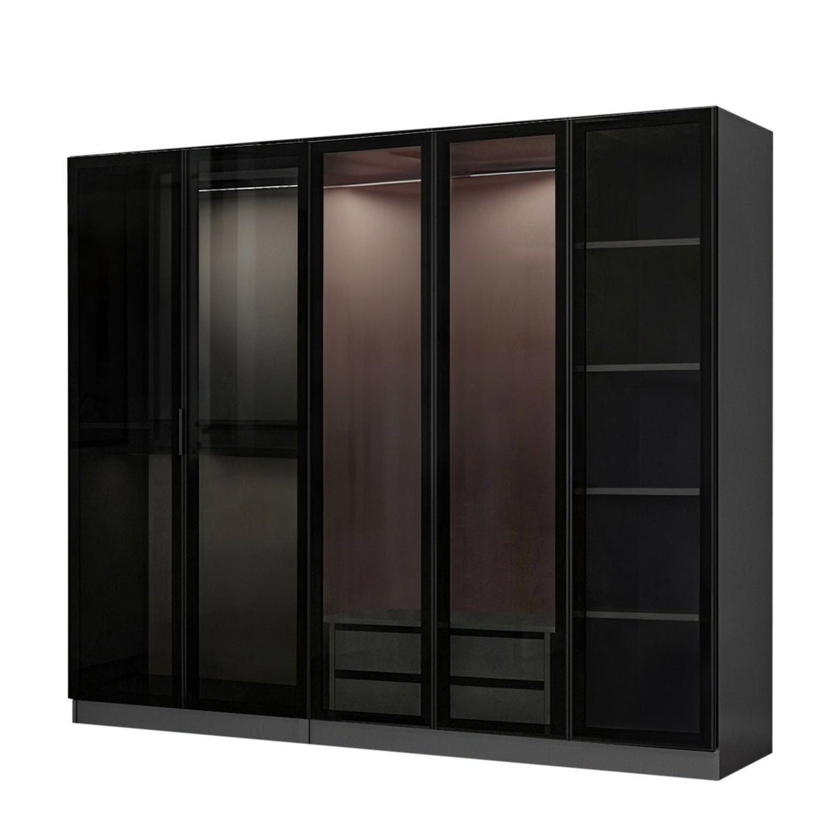 Kale Schrank - Anthrazit Schwarz in Anthrazit Schwarz präsentiert im Onlineshop von KAQTU Design AG. Drehtürenschrank ist von Hanah Home