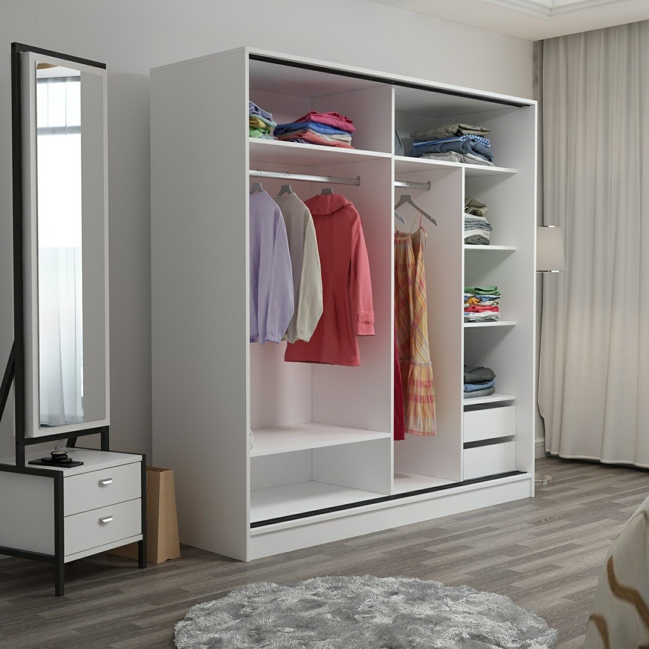 Kale - 3157 in Weiss präsentiert im Onlineshop von KAQTU Design AG. Garderobe ist von Hanah Home