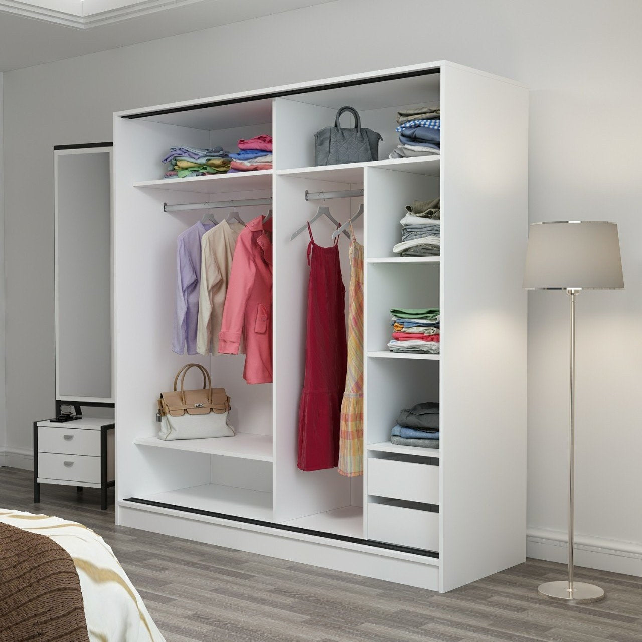 Kale - 3157 in Weiss präsentiert im Onlineshop von KAQTU Design AG. Garderobe ist von Hanah Home