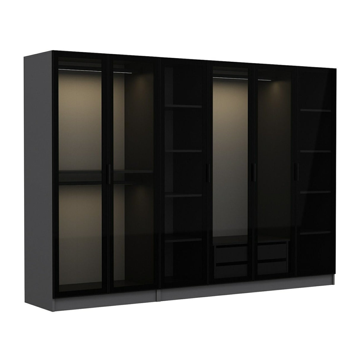 Kale Schrank - Anthrazit Schwarz in Anthrazit Schwarz präsentiert im Onlineshop von KAQTU Design AG. Drehtürenschrank ist von Hanah Home