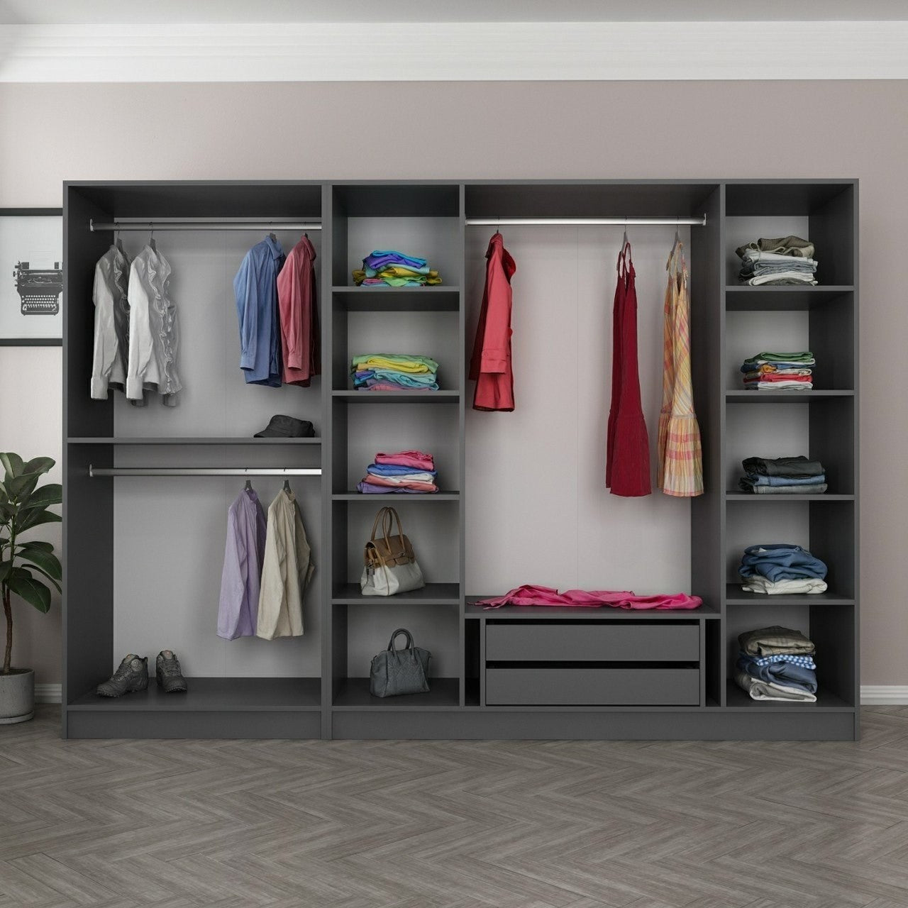 Kale - 6092 in Anthrazit Schwarz präsentiert im Onlineshop von KAQTU Design AG. Garderobe ist von Hanah Home