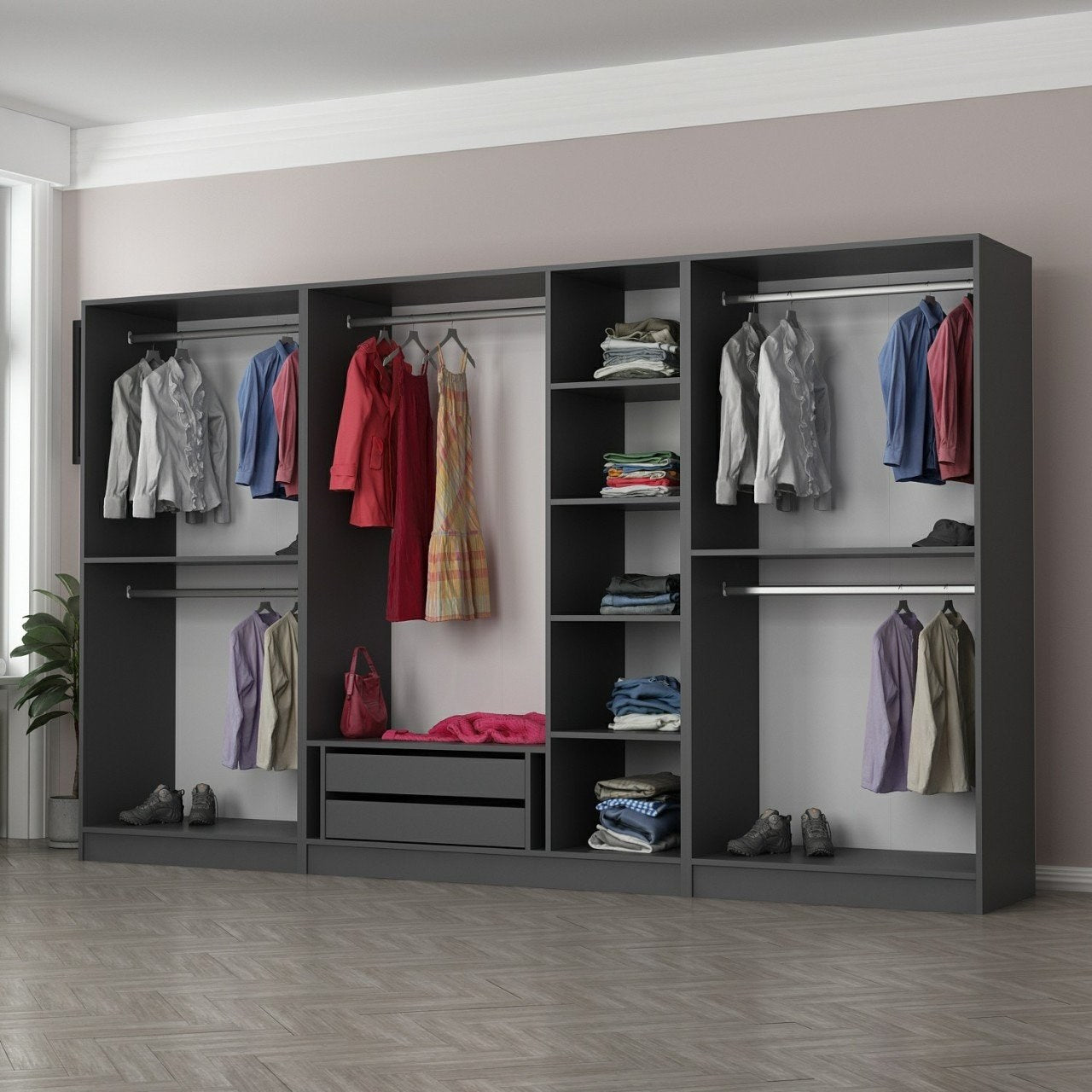 Kale - 6094 in Anthrazit Schwarz präsentiert im Onlineshop von KAQTU Design AG. Garderobe ist von Hanah Home